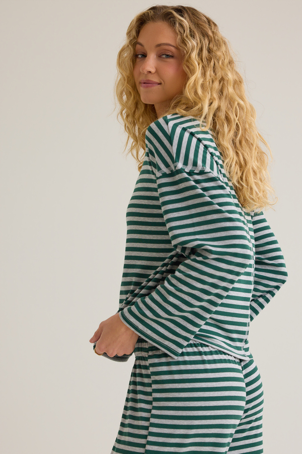 Cate Striped Crewneck Top Detail 5 - Altar'd State