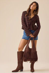 Livvy Ruffle Tie Front Top Detail 2 - Altar'd State