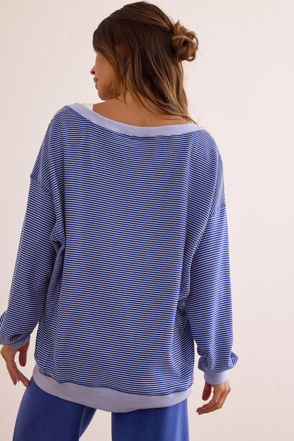 Weekend Stripe V-Neck Detail 5 - Altar'd State