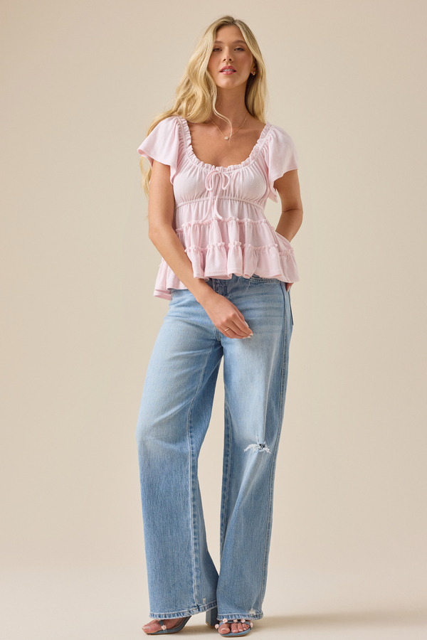 Jilliann Tiered Babydoll Top Detail 3 - Altar'd State