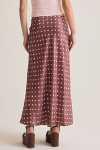 Rowan Polka Dot Satin Midi Skirt Detail 5 - Altar'd State