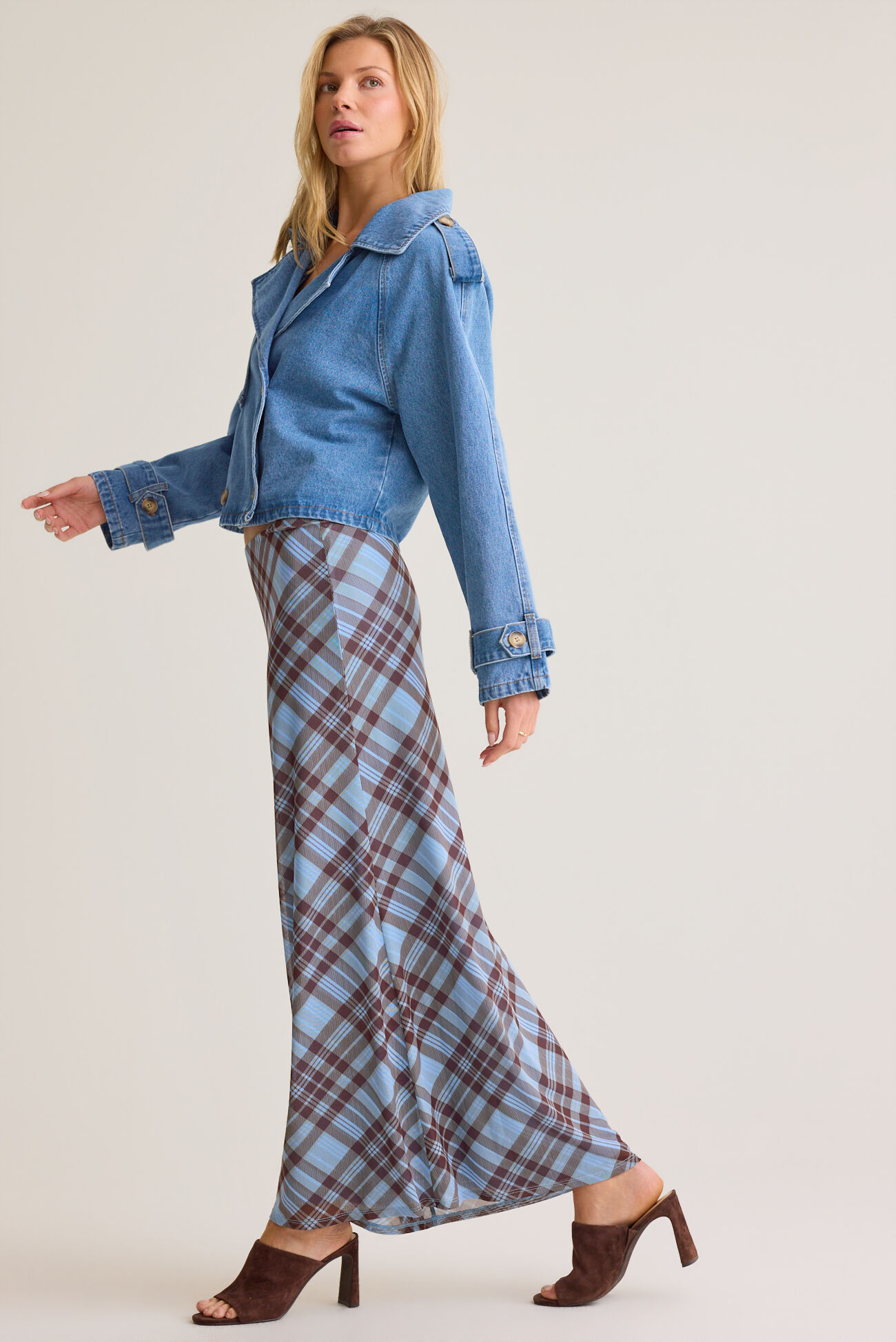Margot Cropped Denim Trench