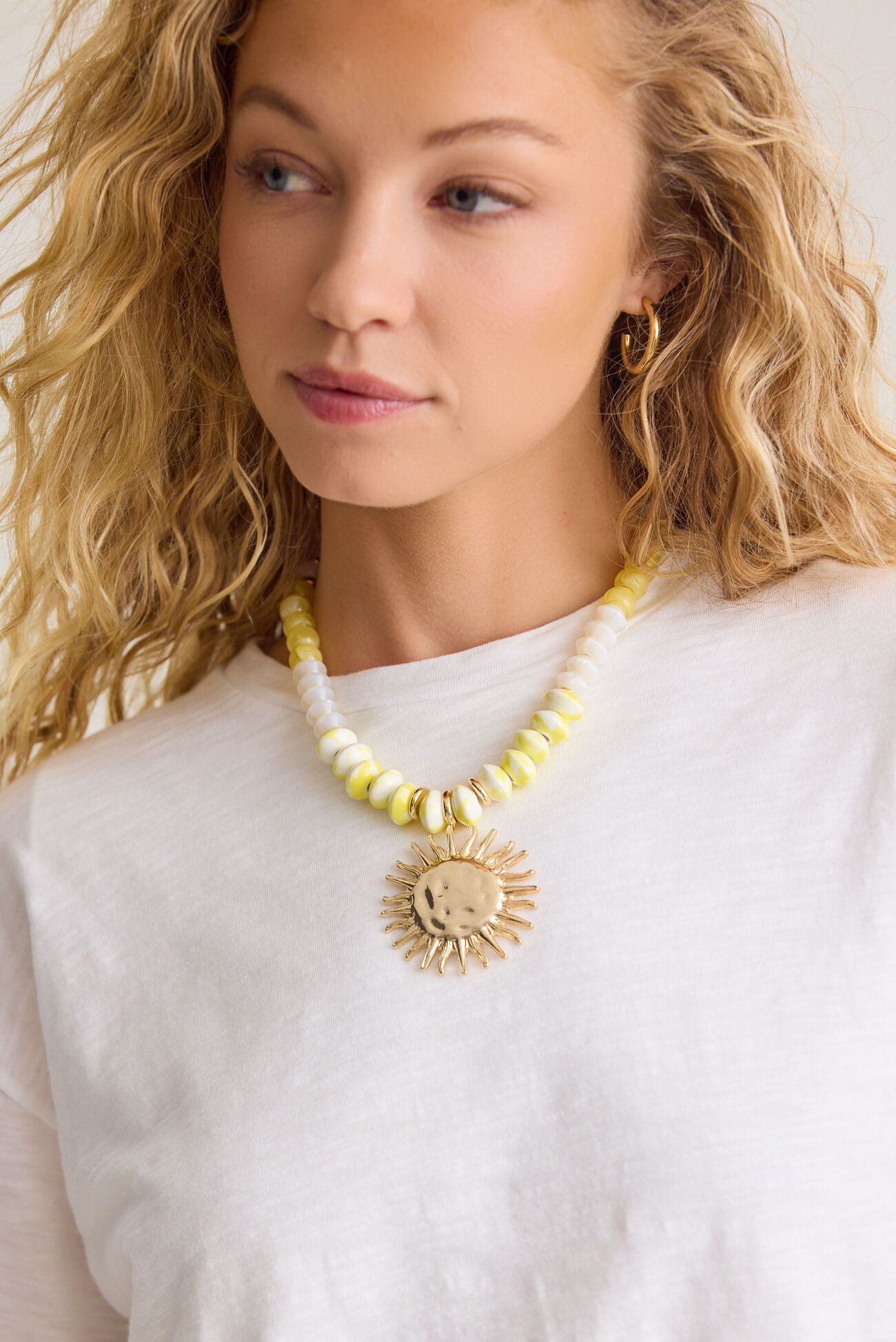 Beaded Sun Statement Necklace