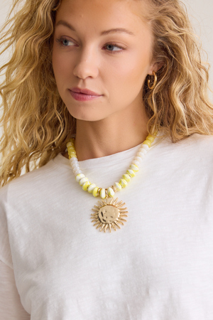 Beaded Sun Statement Necklace - Altar'd State