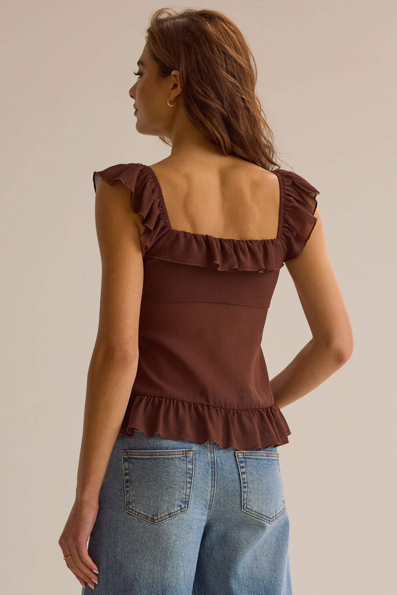 Jianna Ruffle Tie Front Top