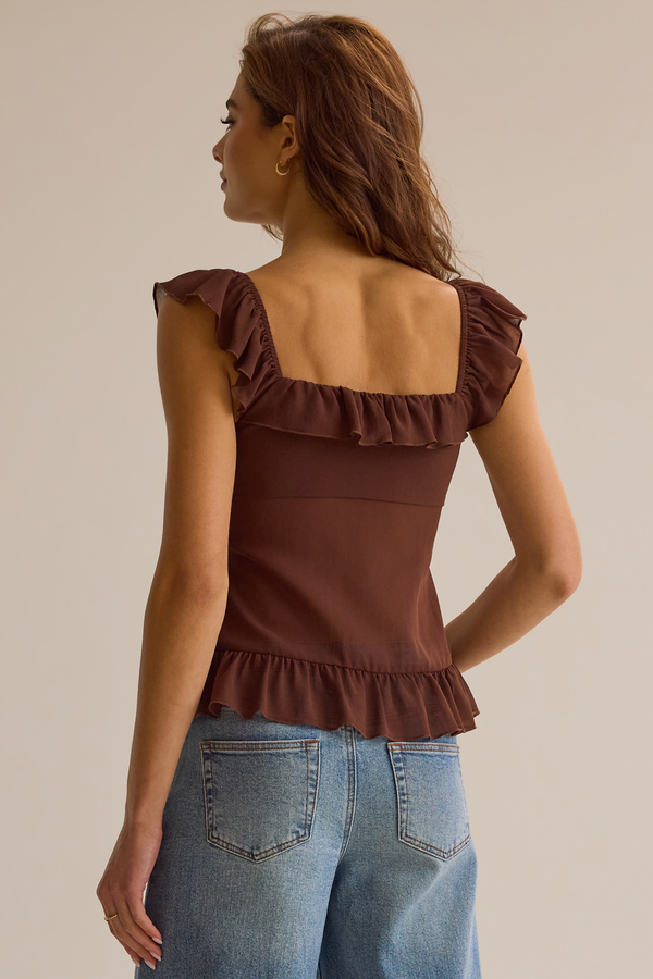 Jianna Ruffle Tie Front Top Detail 5 - Altar'd State