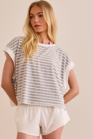 In Motion Stripe Circle Back Tee - Altar'd State - 