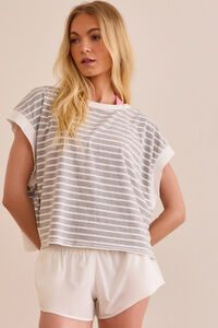 In Motion Stripe Circle Back Tee Detail 2 - Altar'd State