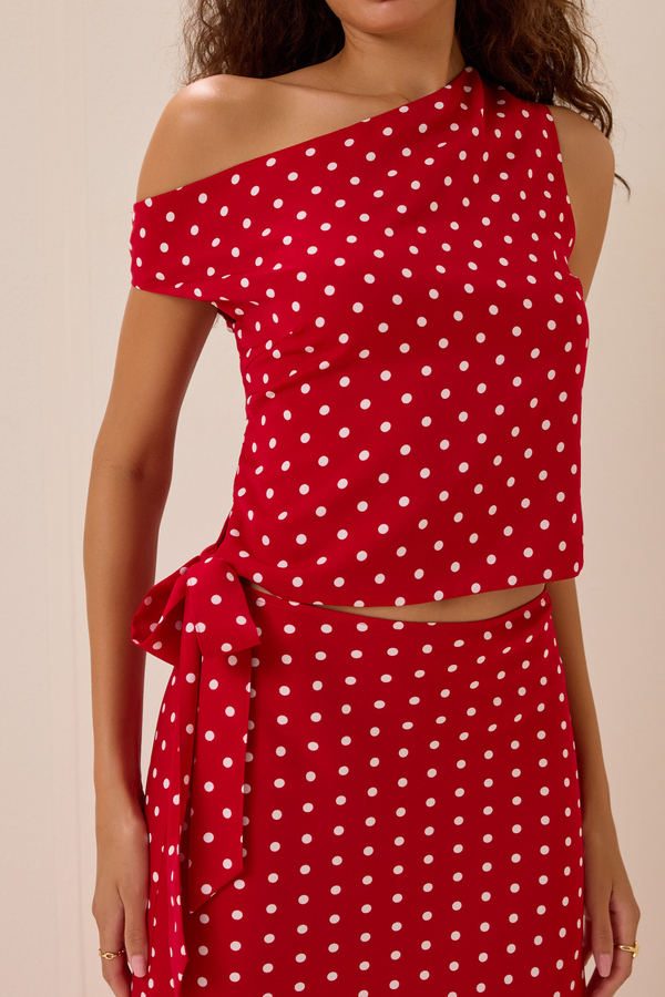 Jaycee Asymmetrical Dot Top Detail 2 - Altar'd State
