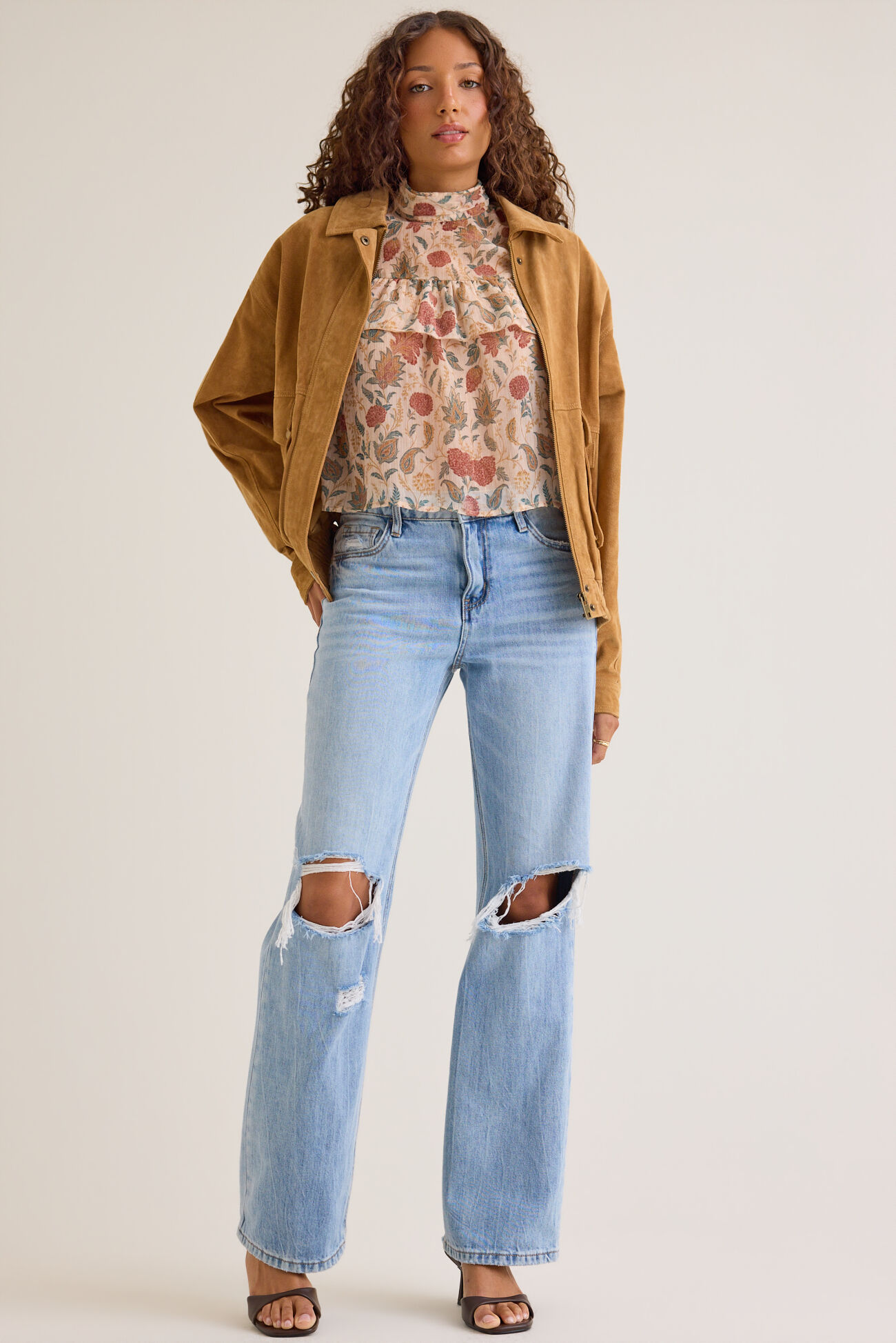 Ari Real Suede Bomber Jacket