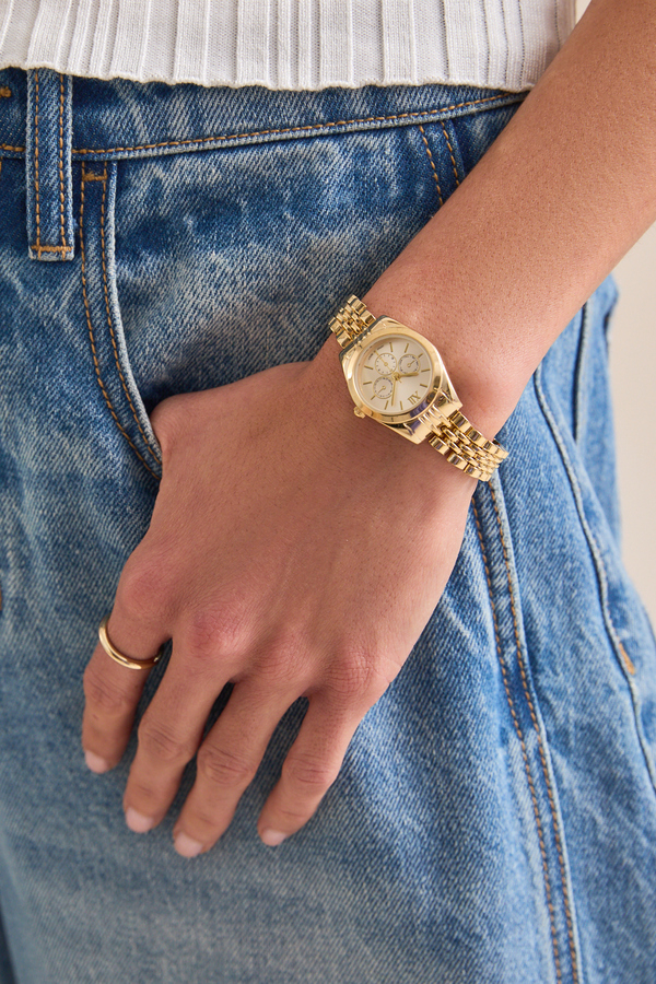 Stainless Steel Link Round Face Watch - Altar'd State