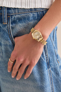 Stainless Steel Link Round Face Watch - Altar'd State