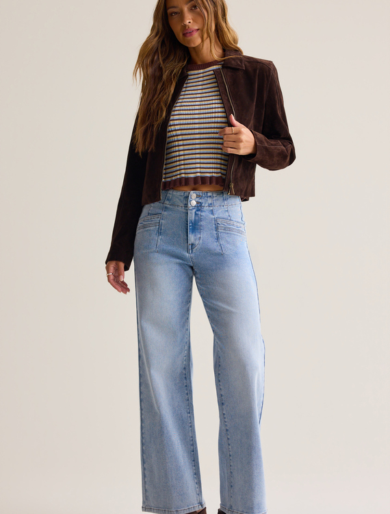 Baylor Double Button Jeans Detail 1 - Altar'd State
