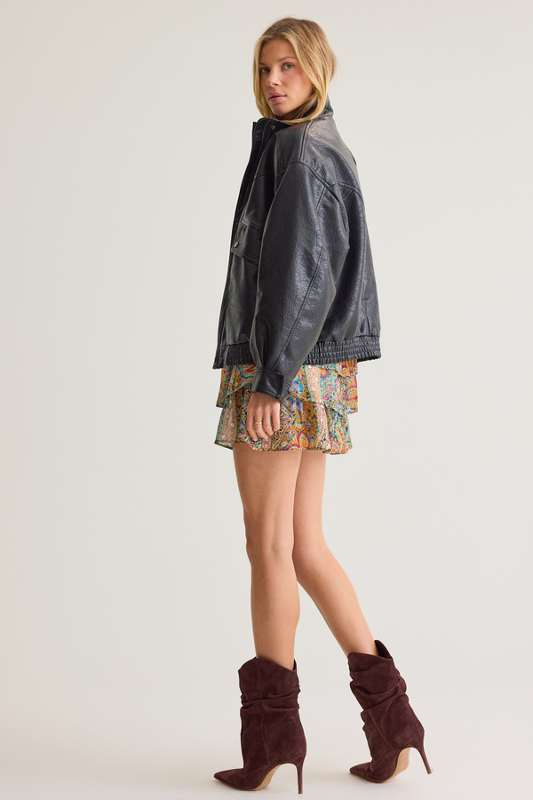 Mona Vegan Leather Bomber Jacket Detail 6 - Altar'd State