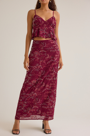 Trinity Beaded Maxi Skirt - Altar'd State - 