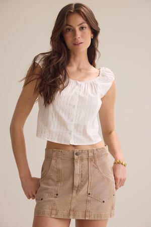 Collete Denim Mini Skirt - Altar'd State - 