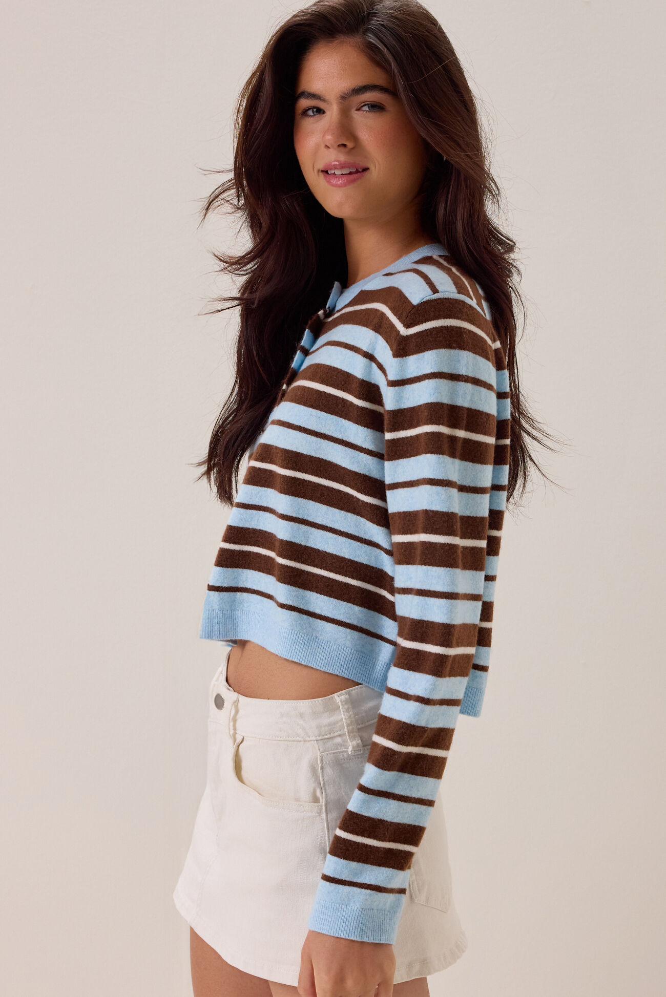Londyn Multi Stripe Button Up Cardigan