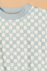 Palm Check Short Sleeve Bubble Detail 3 - Altar'd State