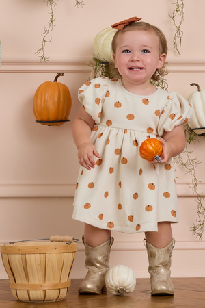 Sweet Squash Puff Sleeve Baby Dress - Altar'd State - 