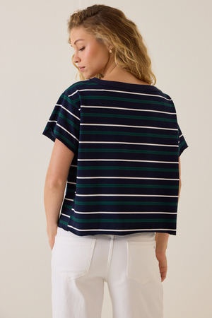 Tammy Stripe Boatneck Tee - Altar'd State - 