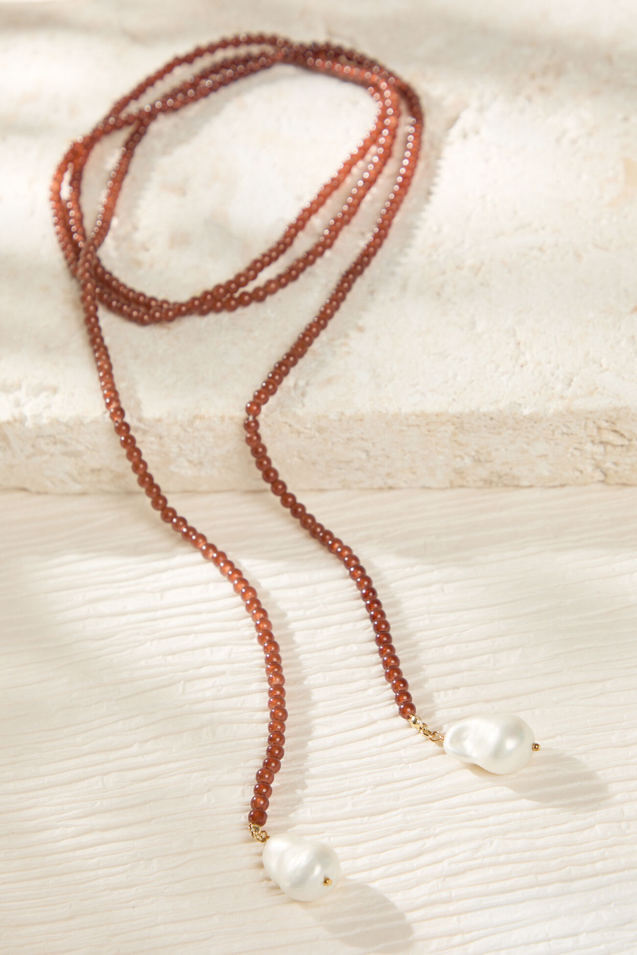 Brown Beaded Wrap Necklace