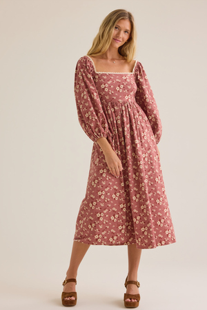 Beth Floral Midi Dress - Altar'd State - 