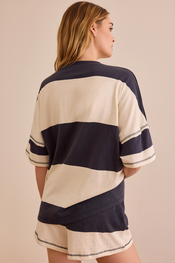 Riviera Stripe Tee Detail 5 - Altar'd State