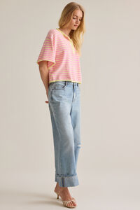Aspyn Stripe Henley Sweater Detail 3 - Altar'd State