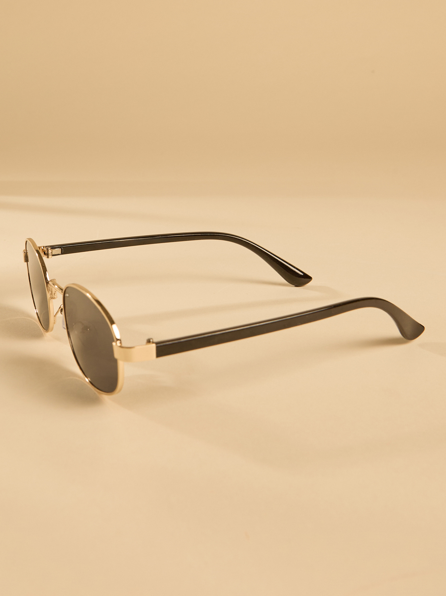 Butter Yellow Oval Retro Sunglasses Frames with Black Lenses Small 1990 main image 2