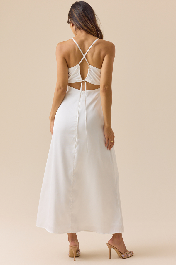 Sandra Satin Maxi Dress Detail 5 - Altar'd State