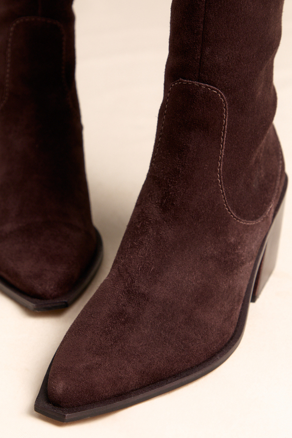 Antony Suede Block Heel Boot Detail 4 - Altar'd State