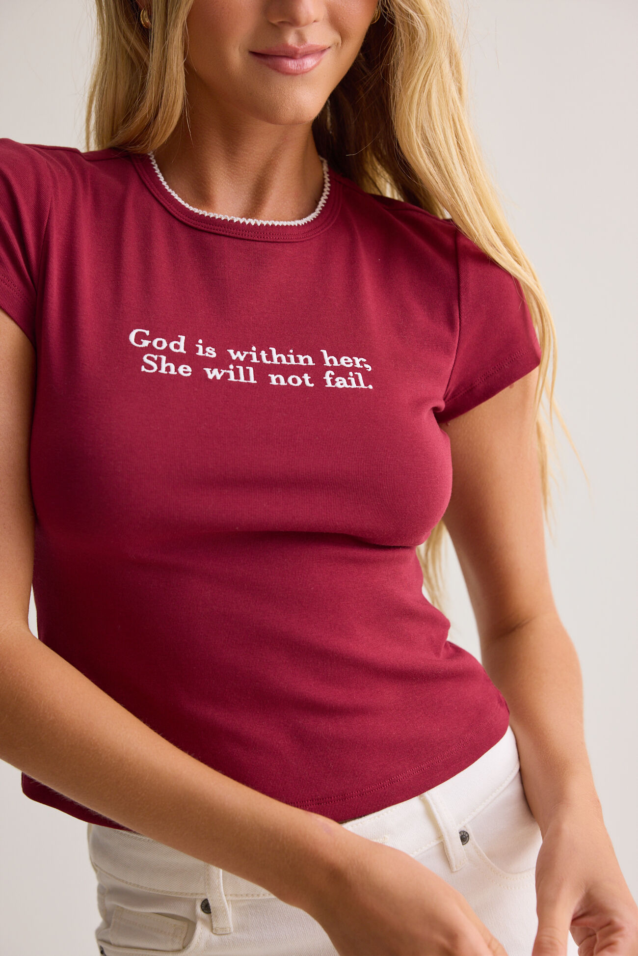God Is Within Her Baby Tee
