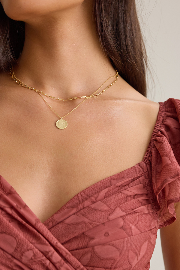 Hammered Coin Layer Necklace - Altar'd State