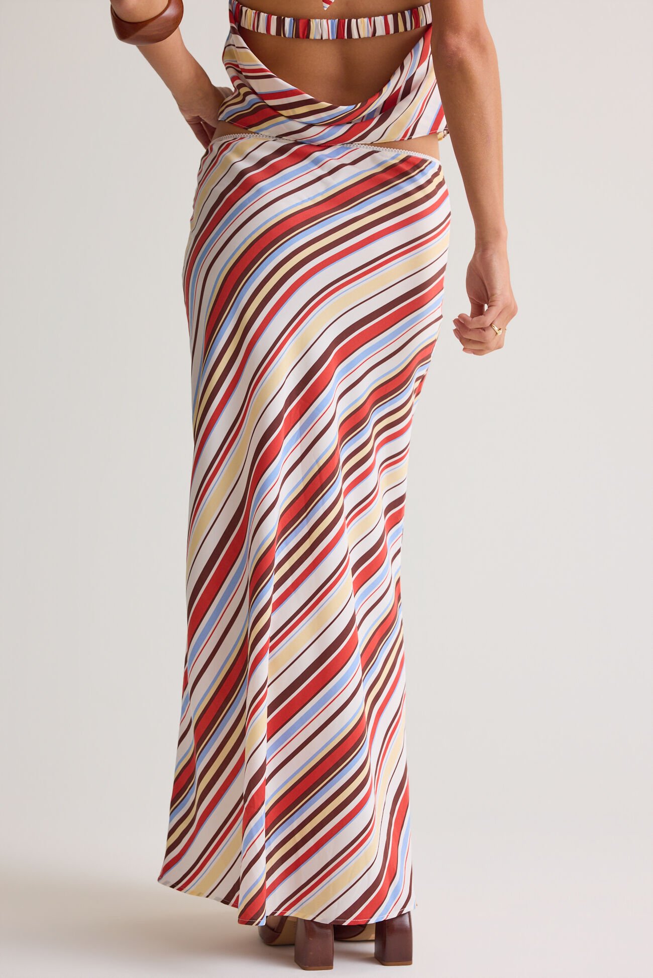 Hutton Striped Midi Skirt