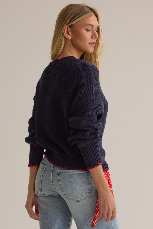 Newport American Flag Contrast Sweater Detail 5 - Altar'd State