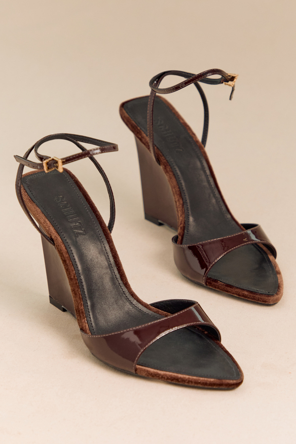 Elodie Velvet Wedge by Schutz Detail 2 - Altar'd State