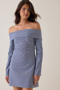 Sloan Stripe Mini Dress Detail 2 - Altar'd State
