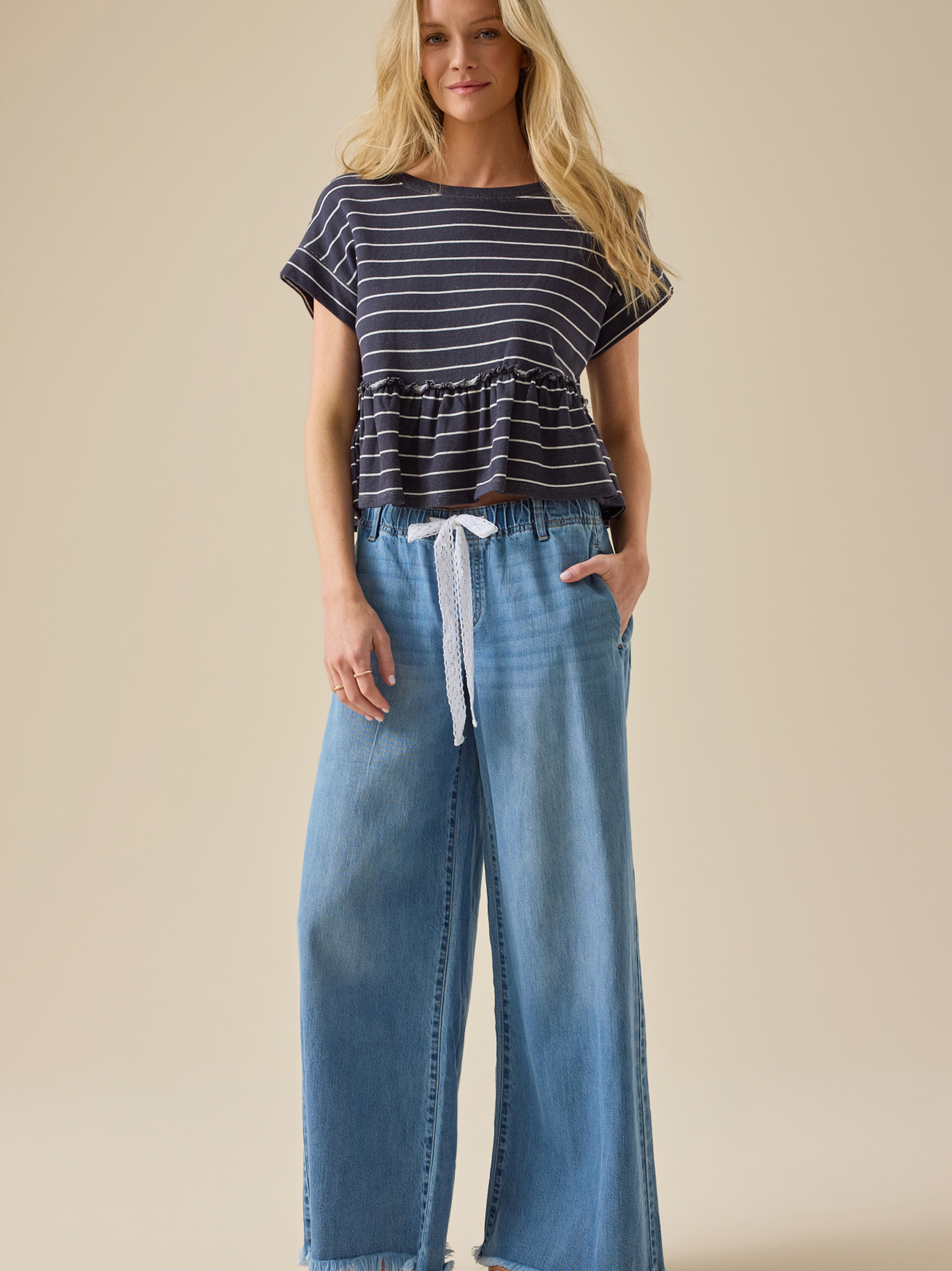 Tess Denim Pant in Medium Wash | Altar'd State