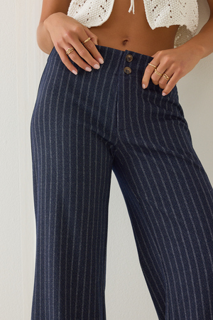 Kamille Stripe Wide Leg Trouser - Altar'd State - 