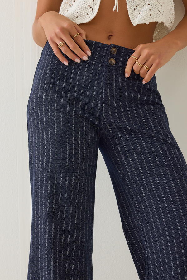 Kamille Stripe Wide Leg Trouser Detail 2 - Altar'd State