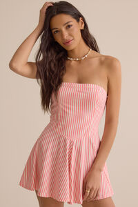Carlie Strapless Stripe Romper Detail 3 - Altar'd State