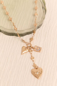 Heart Charm Y Necklace Detail 3 - Altar'd State