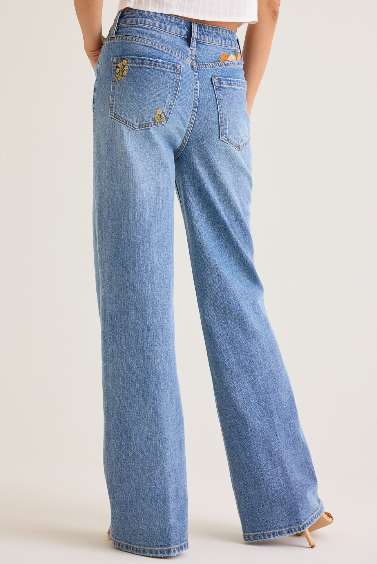 Gracee Desert Embroidered Straight Leg Jeans