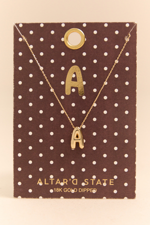 18K Gold A Bubble Monogram Necklace - Altar'd State - 