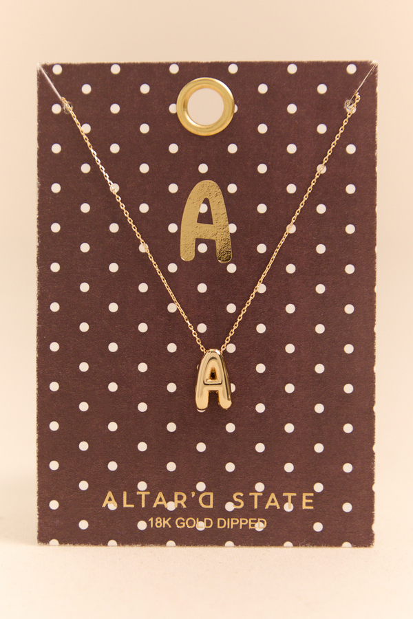 18K Gold A Bubble Monogram Necklace - Altar'd State