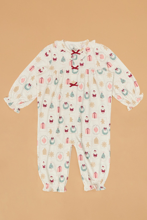 Christmas Tiles Ruffle Romper - Altar'd State - 
