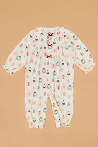 Christmas Tiles Ruffle Romper - Altar'd State
