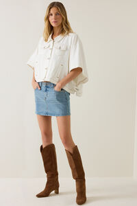 Emy Denim Cape Jacket Detail 3 - Altar'd State