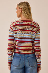 Moore Multi Stripe Crochet Cardigan Detail 5 - Altar'd State