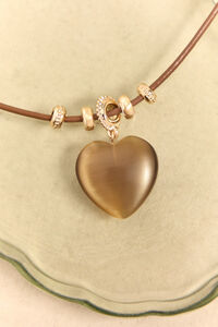Greer Cord Heart Pendant Necklace Detail 2 - Altar'd State